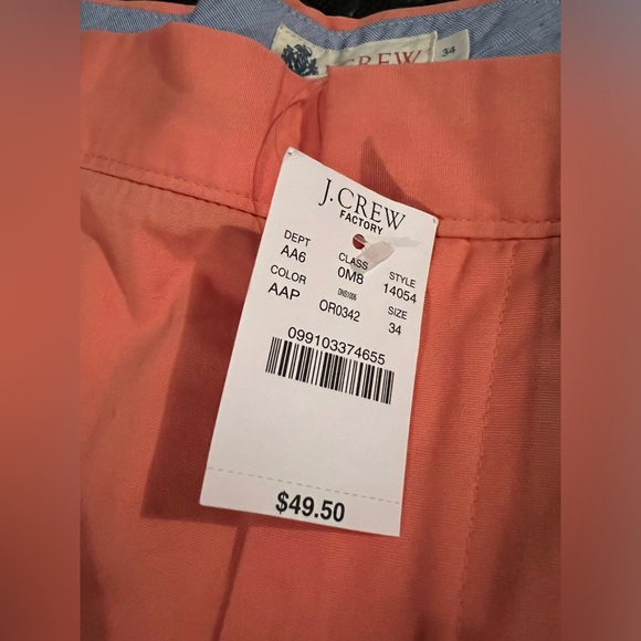 J. Crew men’s rivington short 34 waist 11inches new orange/pink - Picture 2 of 4